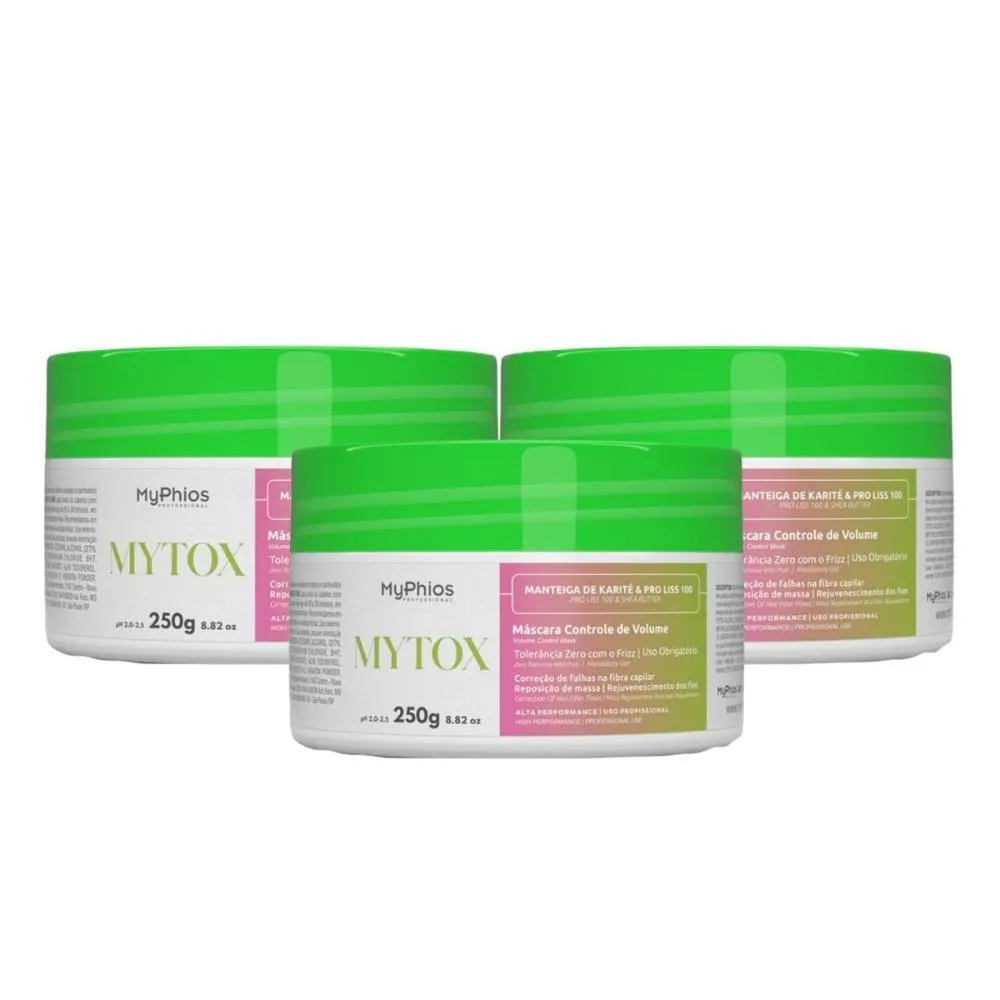 MYPHIOS MYTOX KIT 3 MáSCARA CONTROLE DE VOLUME 250G