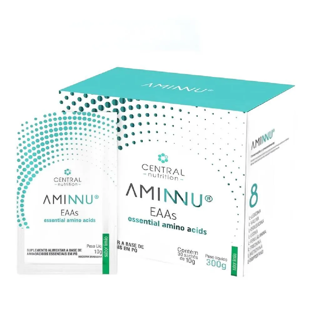 AMINNU 30 SACHêS 10G (300G) CENTRAL NUTRITION Limão