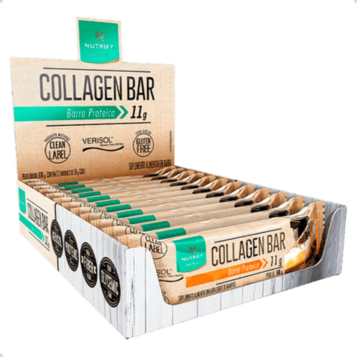 COLLAGEN BAR PROTEIN VERISOL 50G CAIXA 10 UNIDADES NUTRIFY Banoffee