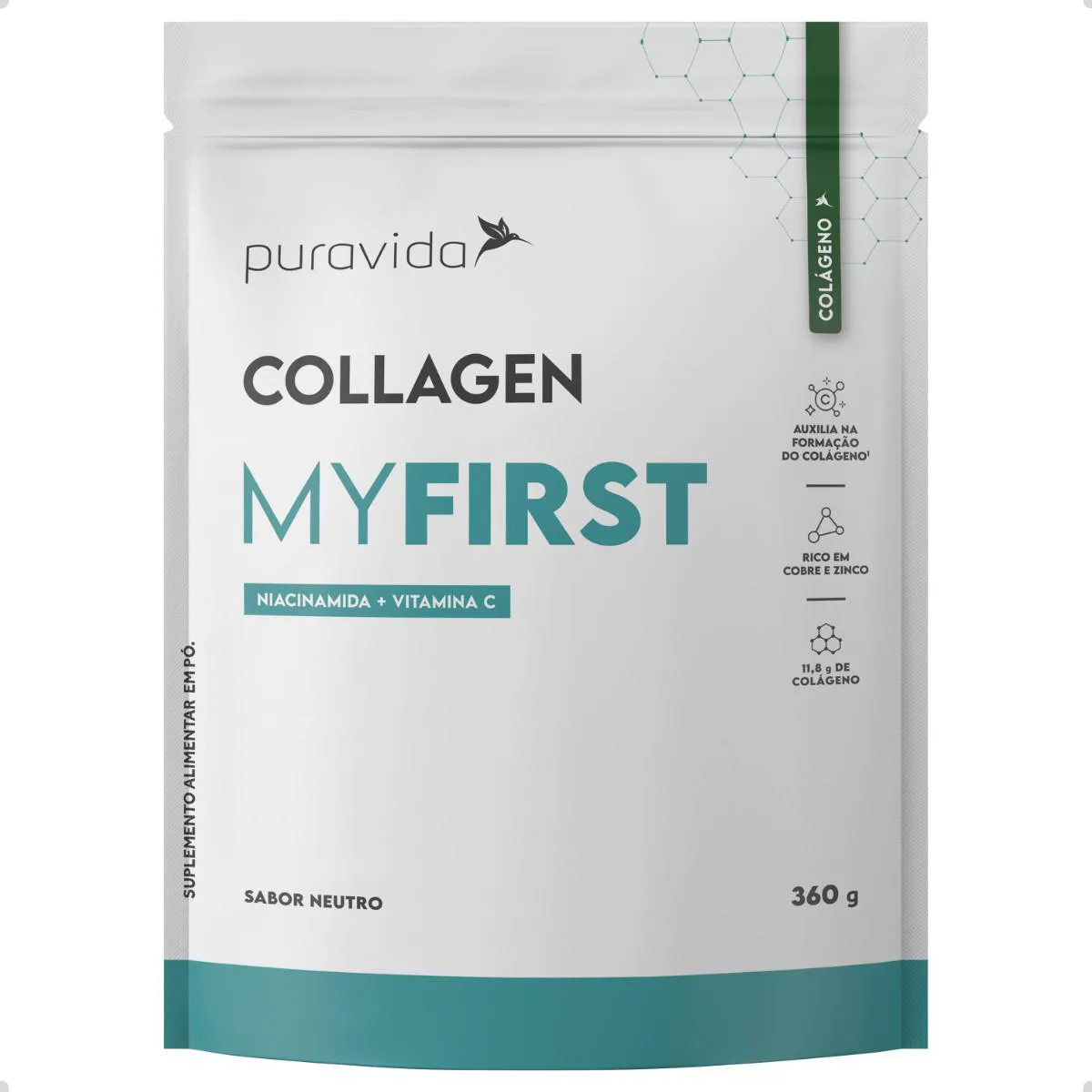 COLLAGEN MY FIRST COM VITAMINA C 360G PURA VIDA Neutro