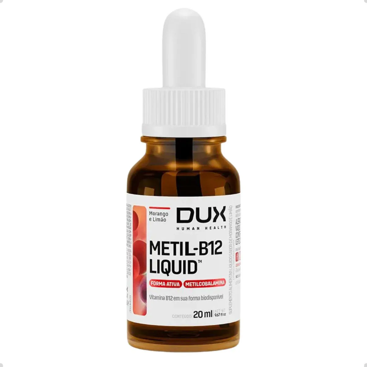 VITAMINA B12 METIL LIQUID 20ML DUX NUTRITION Morango E Limão
