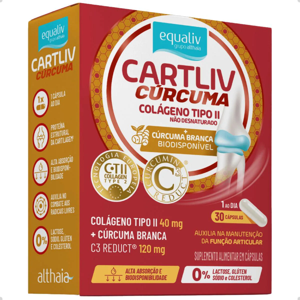 CARTLIV CURCUMA COLAGENO TIPO II 30 CAPSULAS EQUALIV Natural