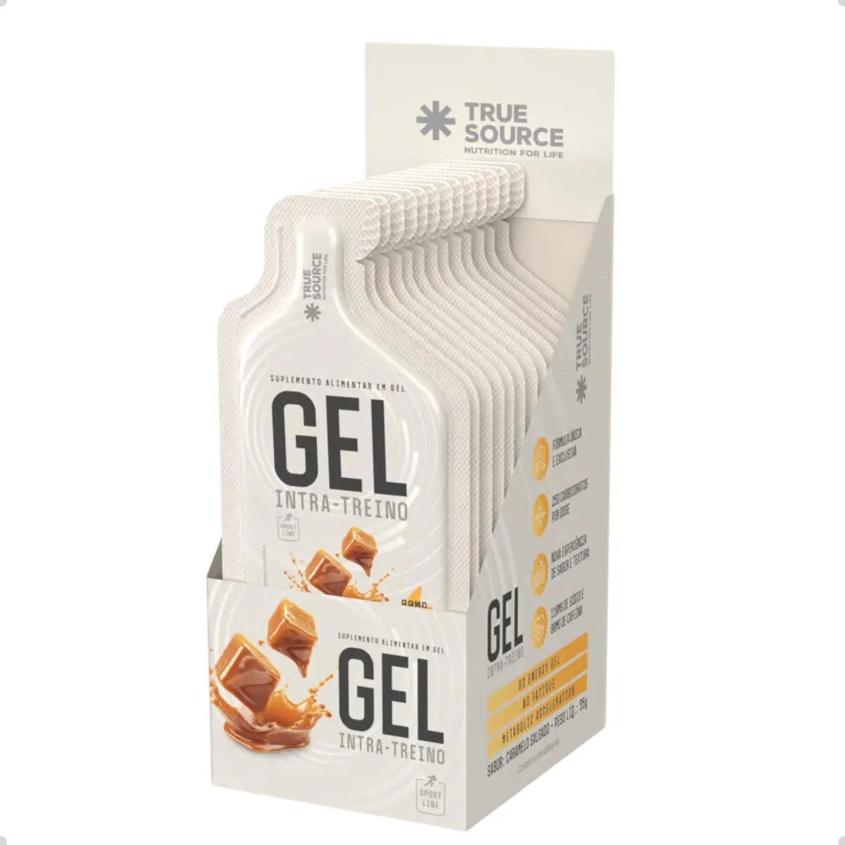 GEL INTRA TREINO 80MG CAFEINA 35G 10 SACHE TRUE SOURCE Caramelo Salgado
