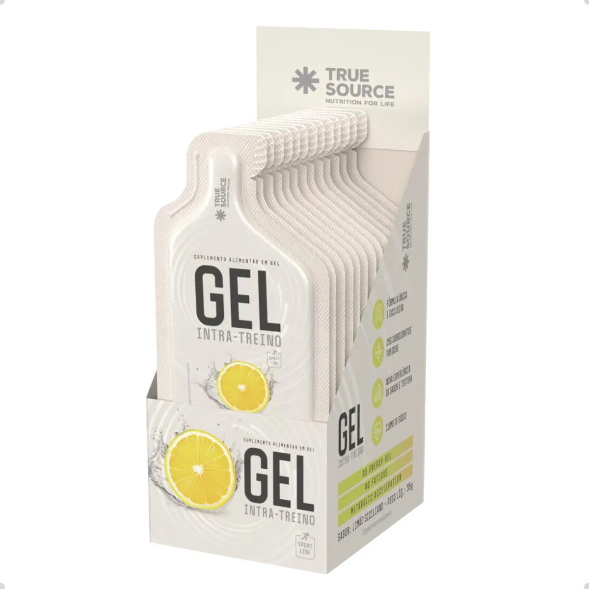 GEL INTRA TREINO GLICOSE E FRUTOSE 35G 10 SACHE TRUE SOURCE Limão Siciliano