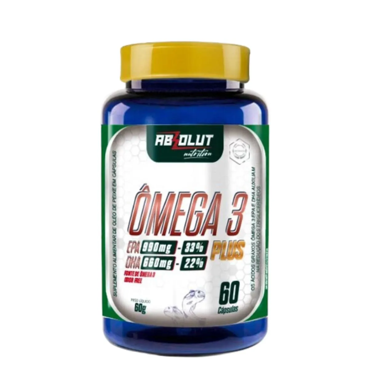 ÔMEGA 3 PLUS EPA DHA 60 CAPSULAS ABSOLUT NUTRITION Natural