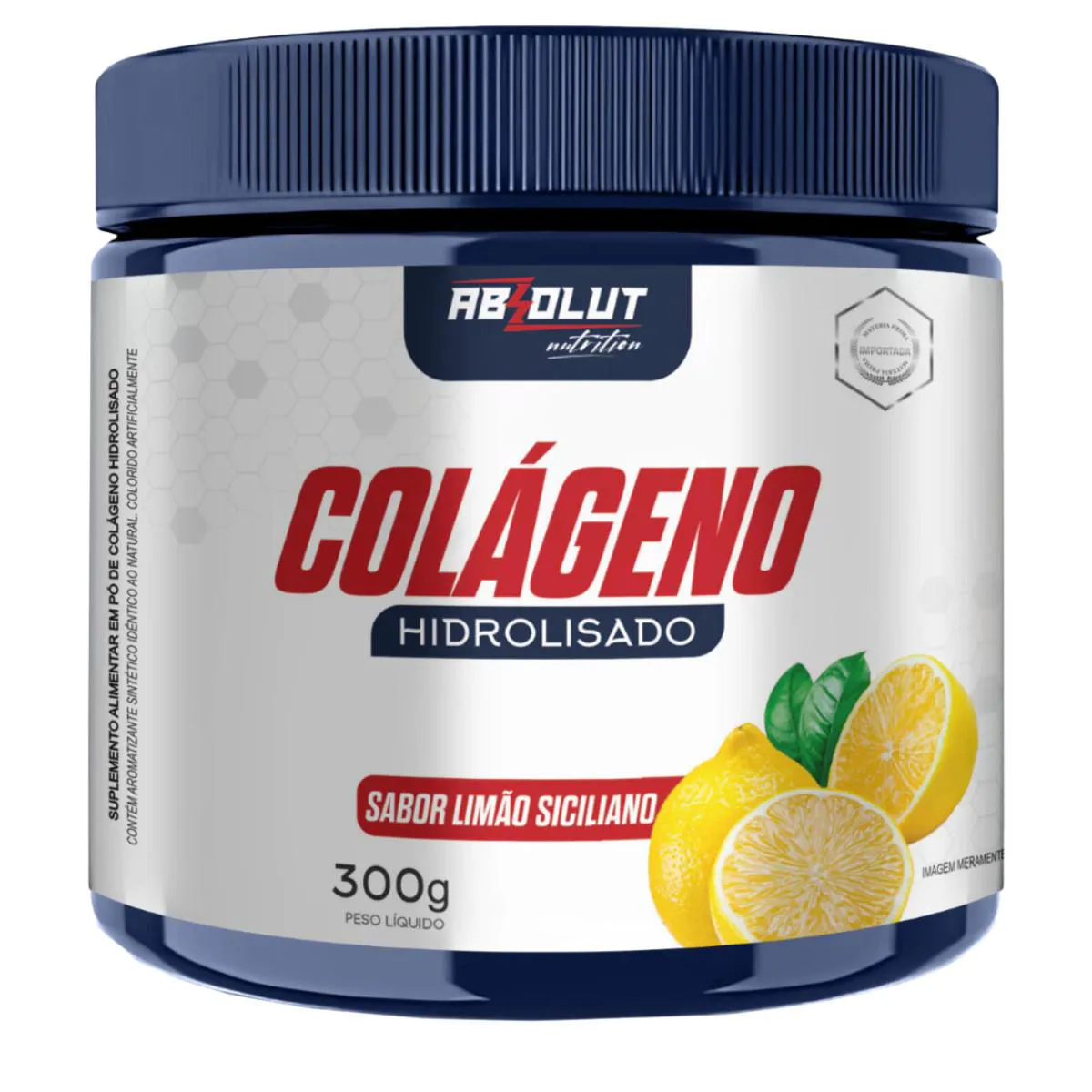 COLáGENO HIDROLISADO POTE 300G ABSOLUT NUTRITION Limão Siciliano