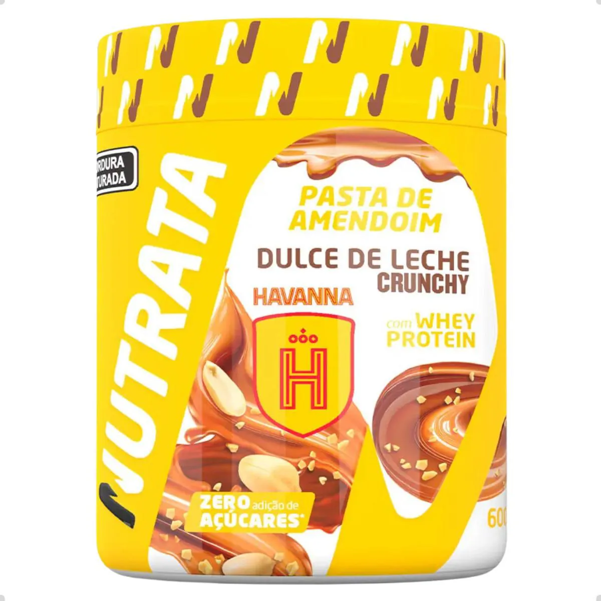 AMENDO WHEY PASTA DE AMENDOIM HAVANNA 600G NUTRATA Doce DE Leite Crunch
