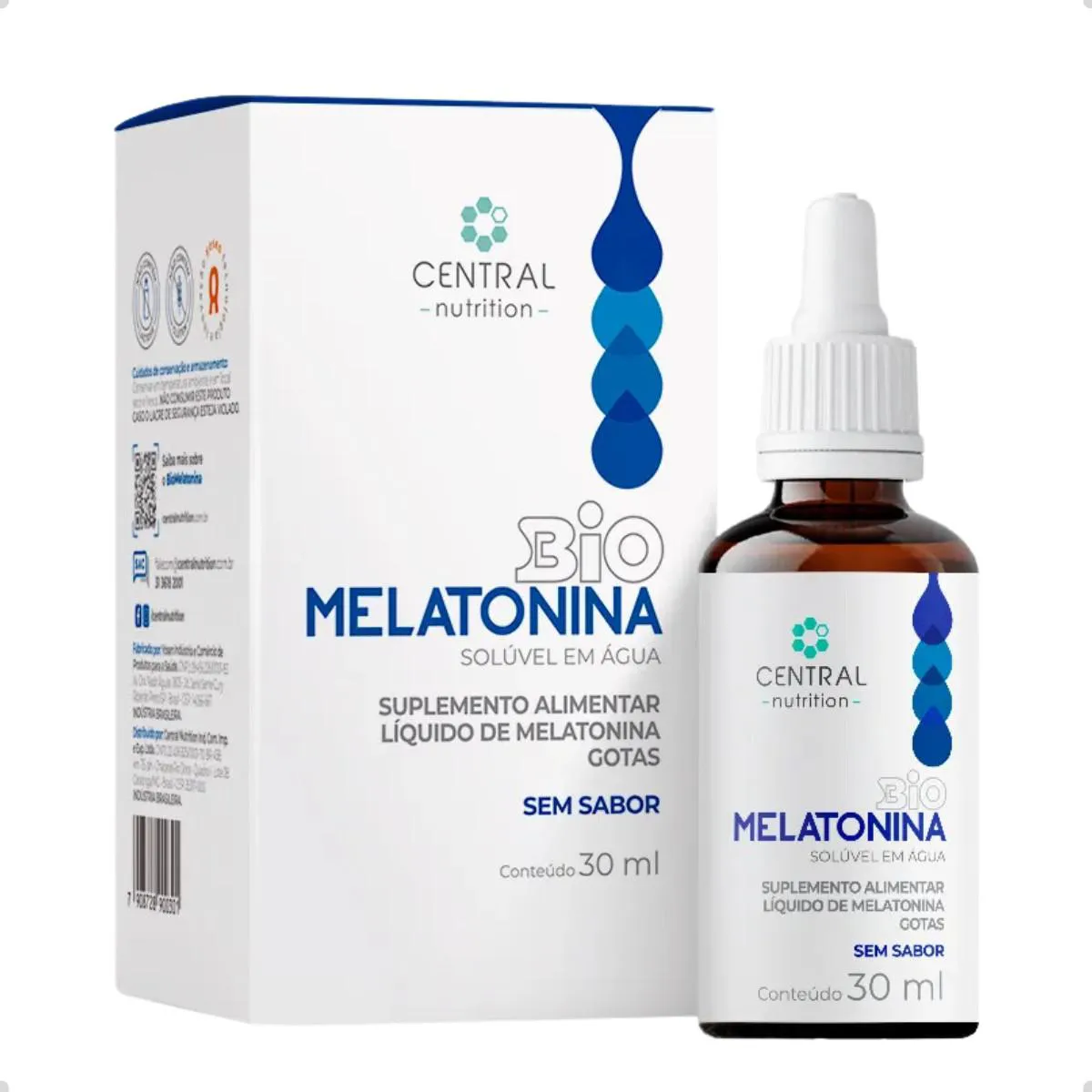 BIO MELATONINA GOTAS 30ML CENTRAL NUTRITION SEM Sabor
