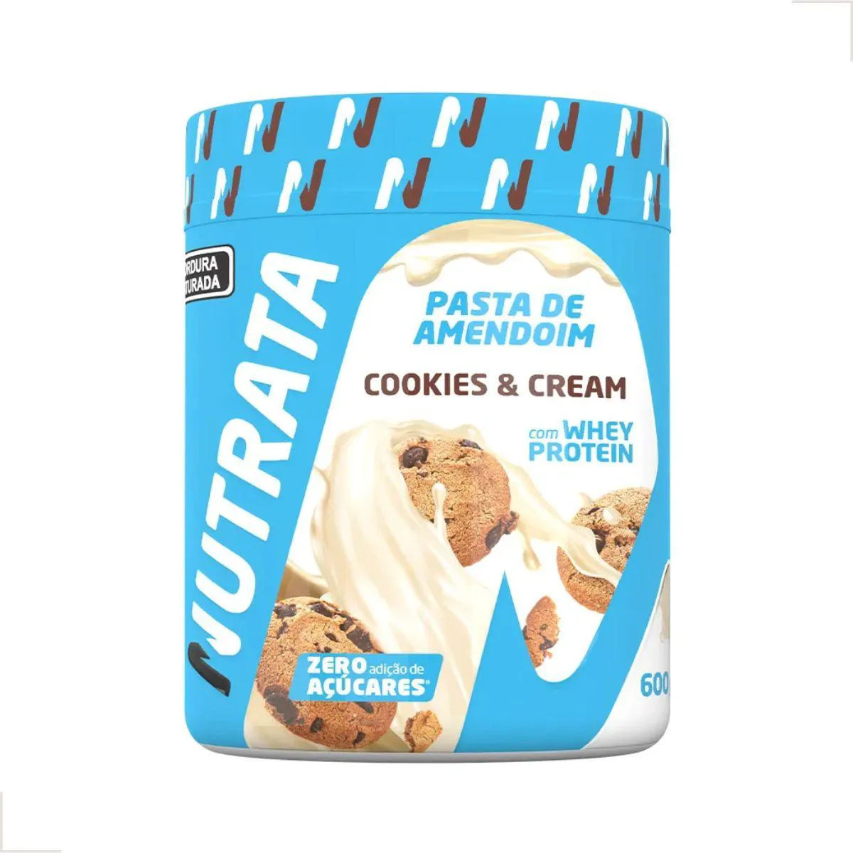 AMENDO WHEY PASTA DE AMENDOIM TRADICIONAL 600G NUTRATA Cookies E Cream