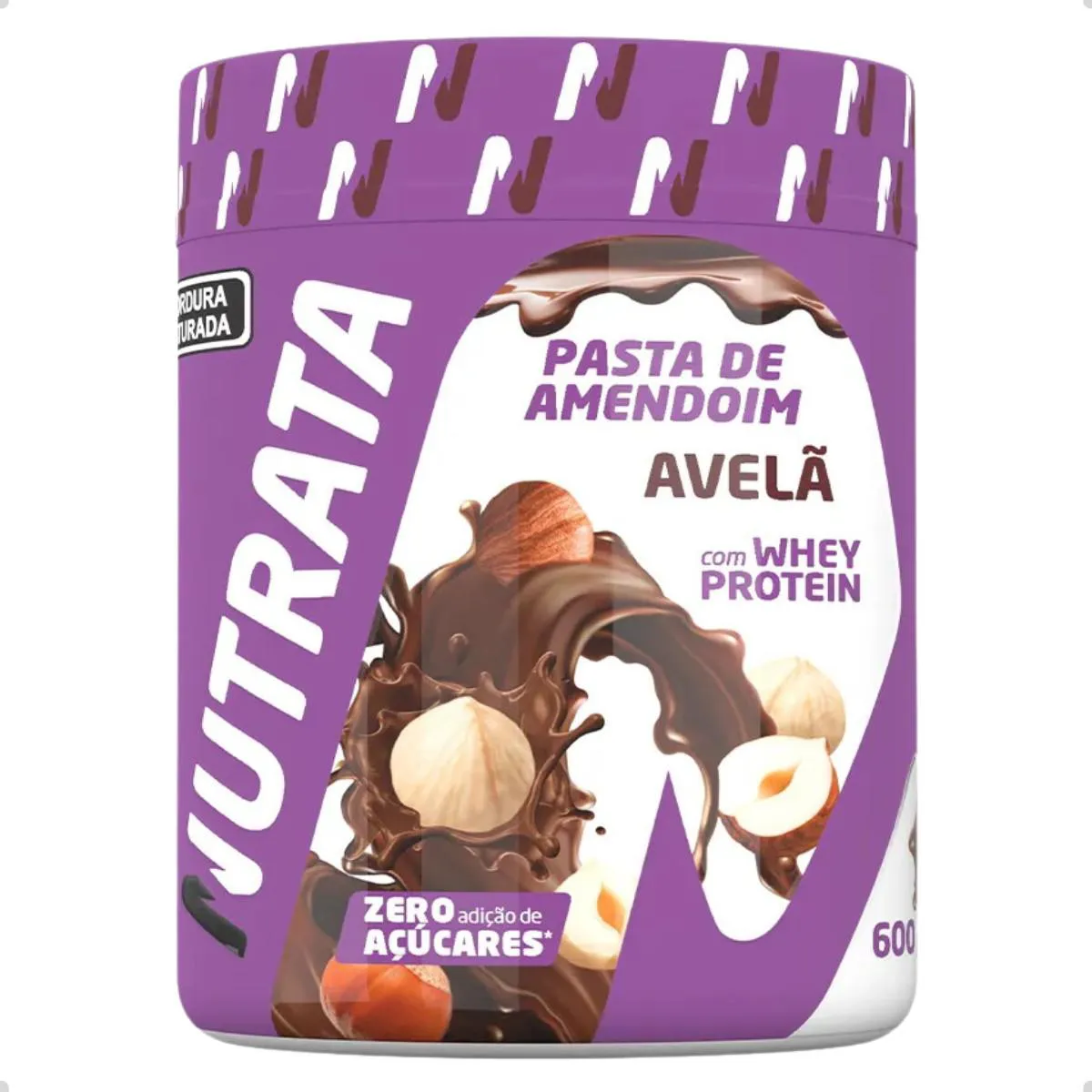 AMENDO WHEY PASTA DE AMENDOIM TRADICIONAL 600G NUTRATA Avelã