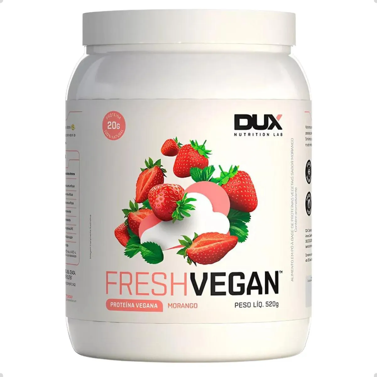 FRESH VEGAN PROTEIN 100% NATURAL 520G DUX NUTRITION Morango