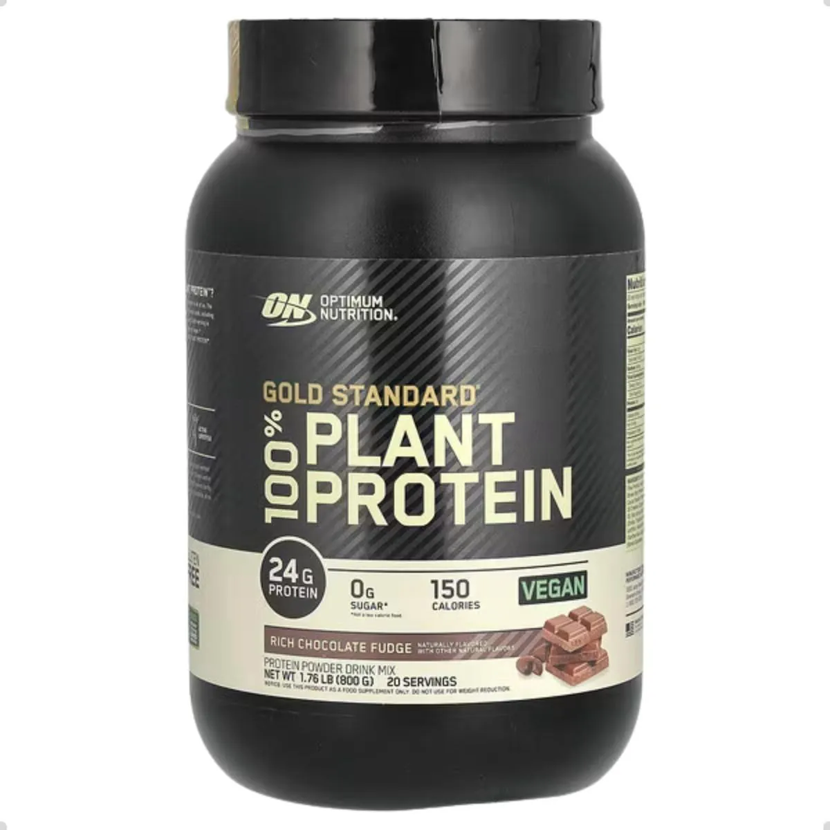 100% PLANT PROTEIN GOLD VEGAN STANDARD 740G 1,63LBS OPTIMUM Rich Chocolate Fudge