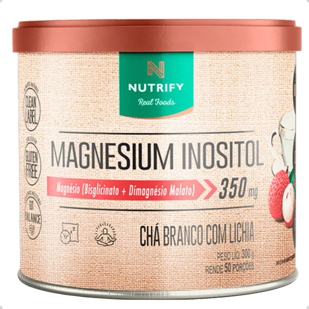 MAGNESIUM INOSITOL 350MG 300G NUTRIFY CHÁ Branco E Lichia