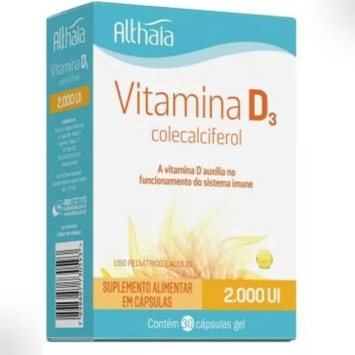 VITAMINA D3 2000UI IMUNIDADE 30 CAPSULAS EQUALIV Natural