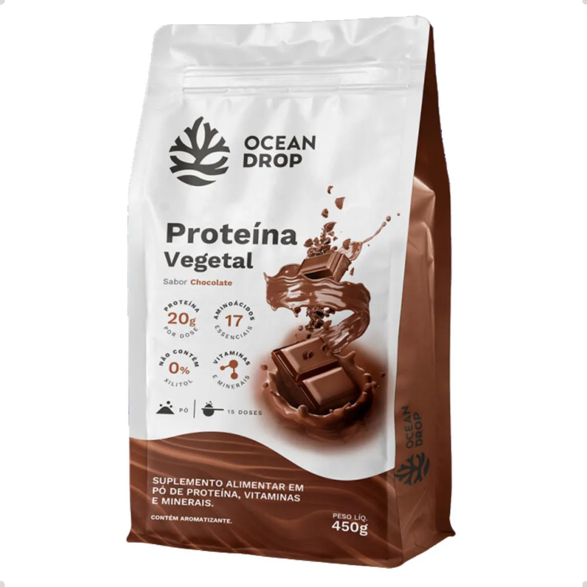 PROTEINA VEGANA PLANT VEGETAL 450G OCEAN DROP Chocolate