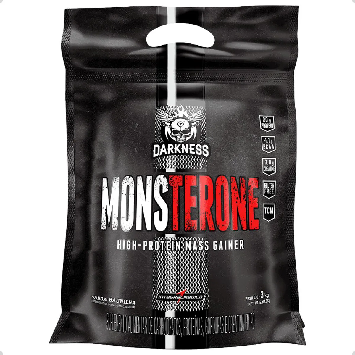 MONSTERONE MASS GAINER REFIL 3KG DARKNESS Baunilha
