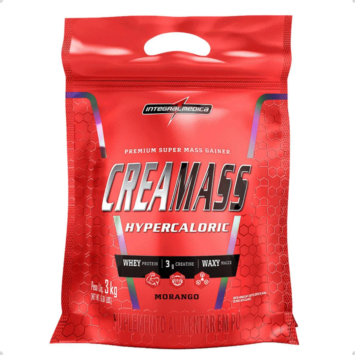 CREA MASS GAINER REFIL 3KG INTEGRALMEDICA Morango