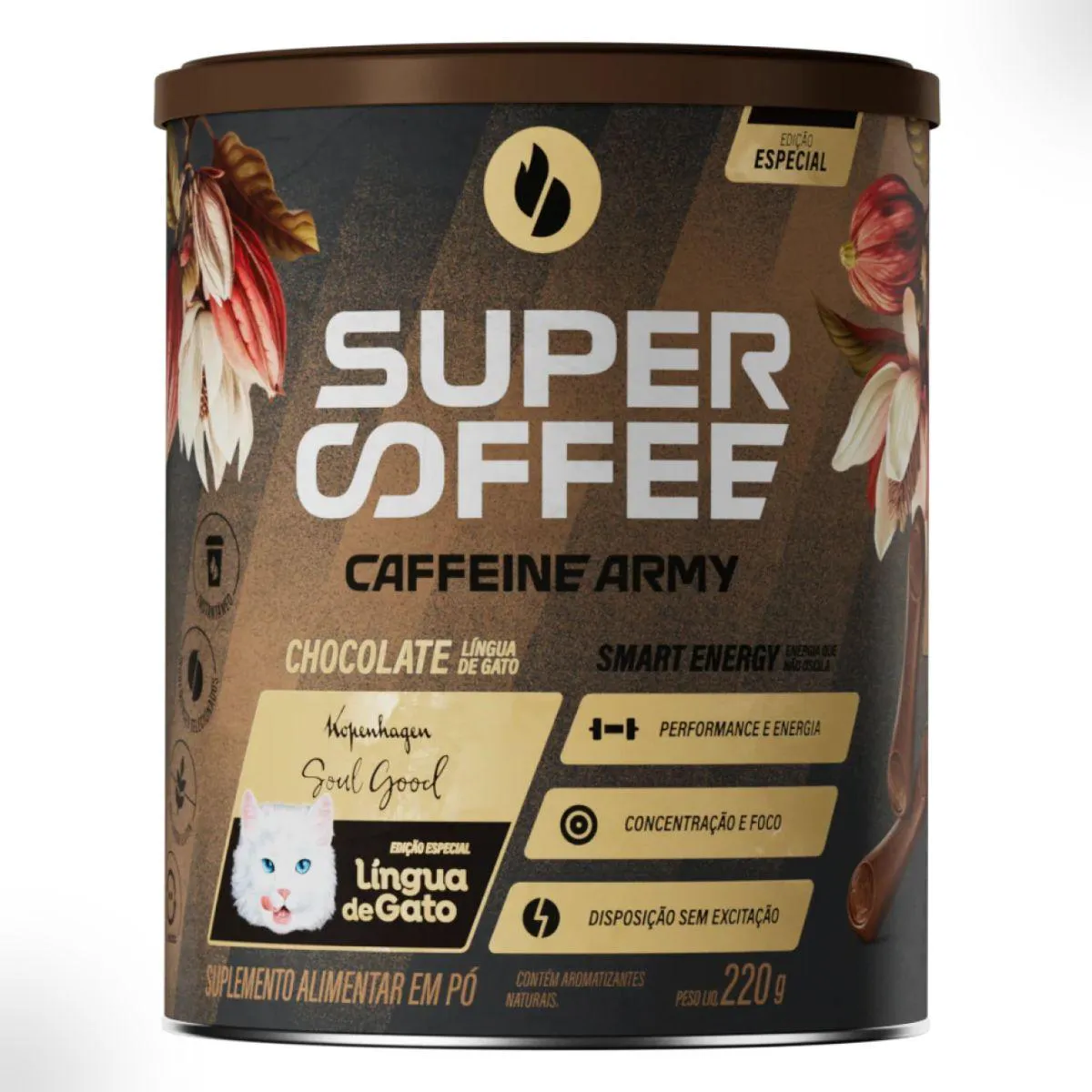 CAFé SUPER COFFEE 3.0 CLASSIC SIZE 220G CAFFEINE ARMY Chocolate Lingua DE Gato