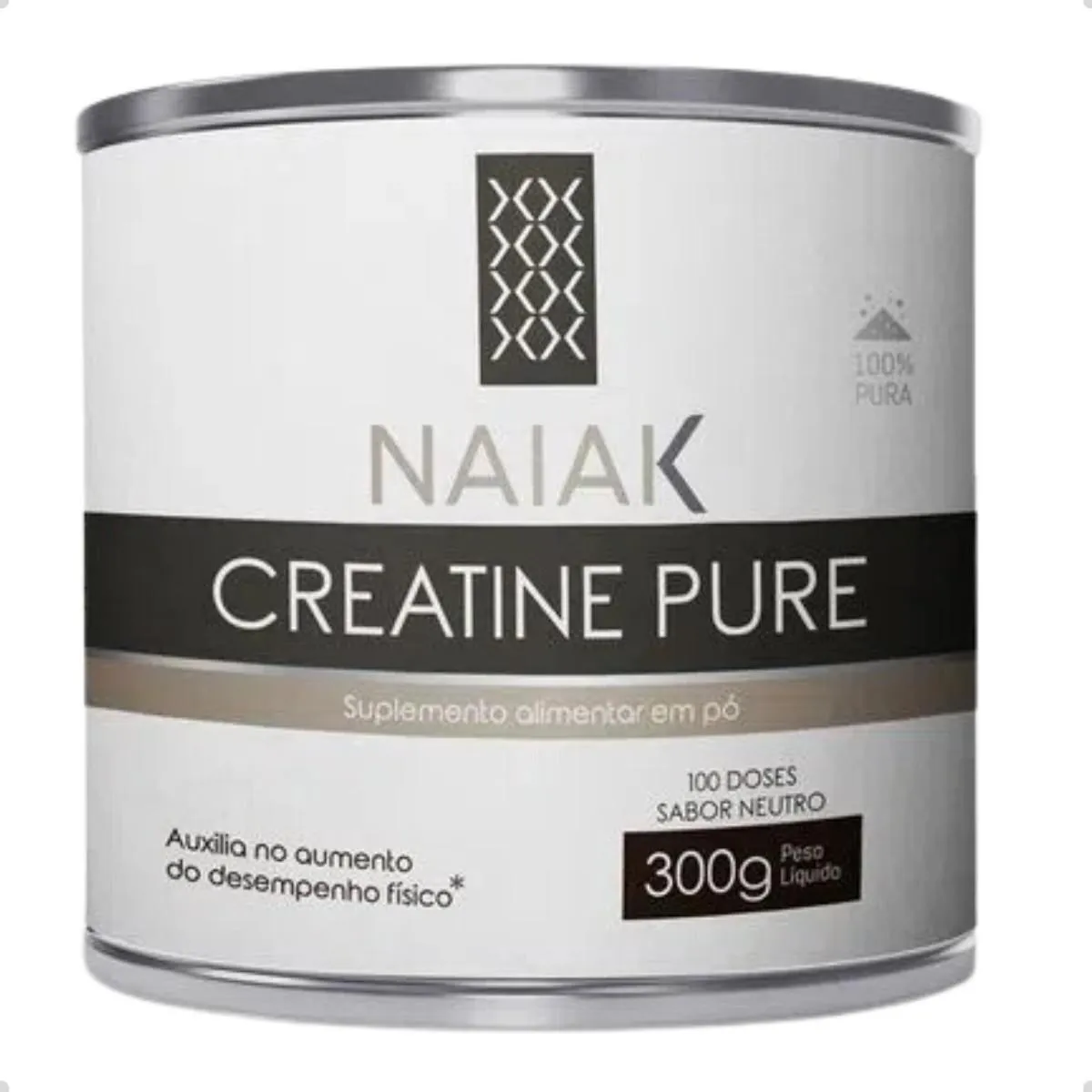 CREATINE PURE 100% MONOHIDRATADA 300G NAIAK Neutro