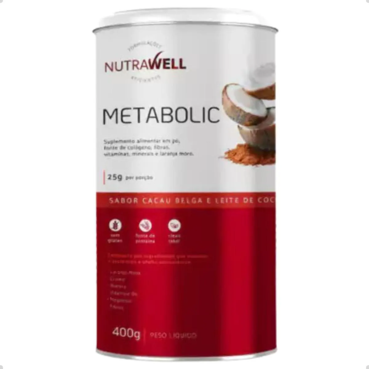METABOLIC COLLAGEN PROTEIN 400G NUTRAWELL Cacau
