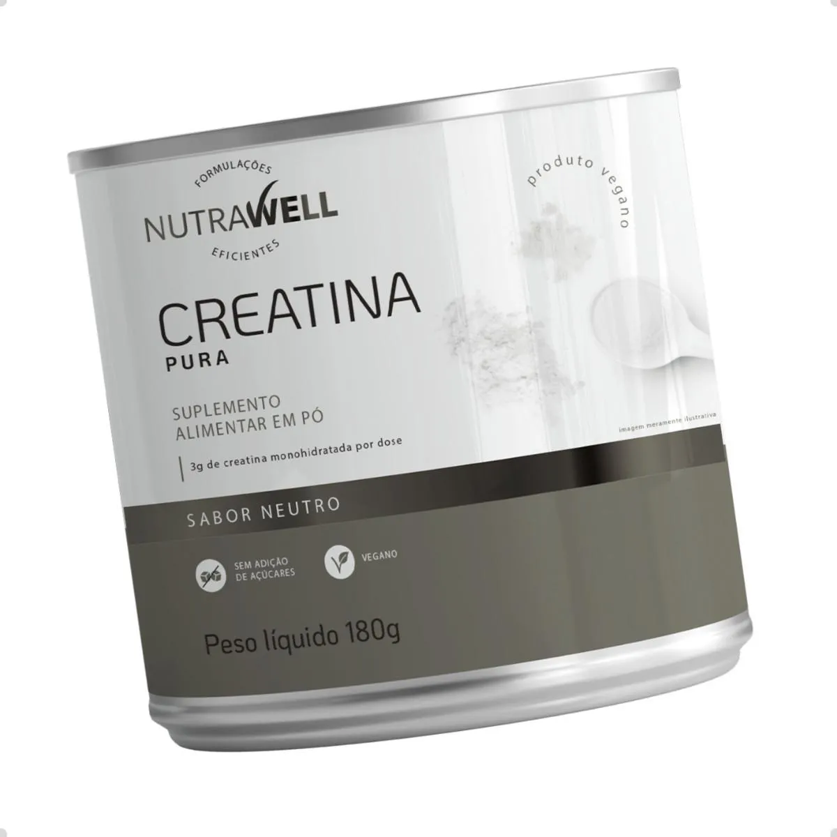 CREATINA PURA 100% MONOHIDRATADA 180G NUTRAWELL Neutro