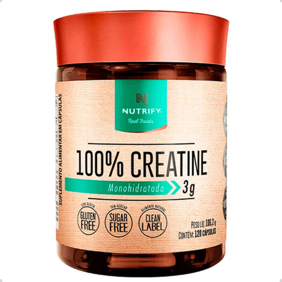 CREATINA 100% MONOHIDRATADA 120 CAPSULAS NUTRIFY Natural