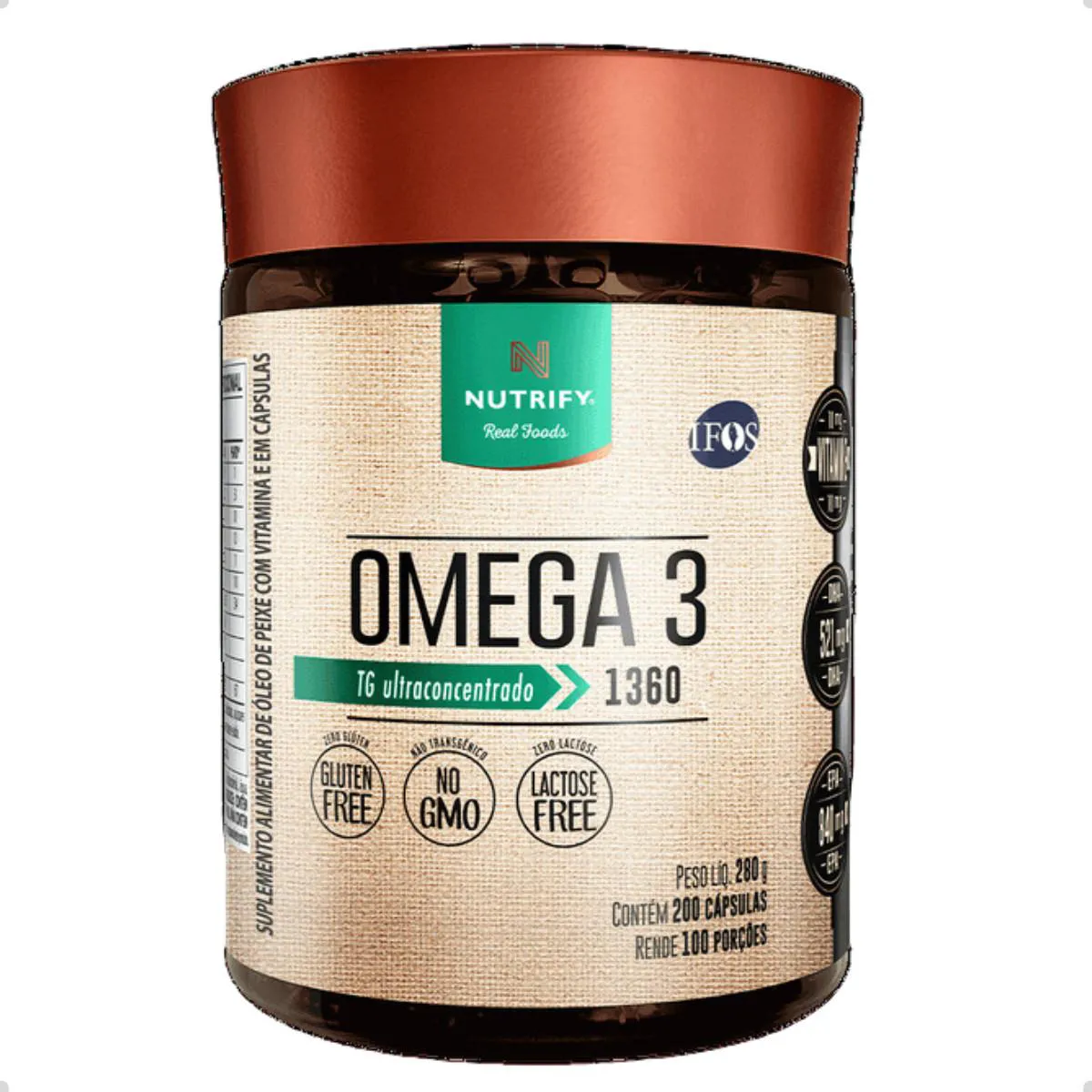 ÔMEGA 3 TG ULTRA CONCENTRADO 1360MG 200 CAPSULAS NUTRIFY Natural
