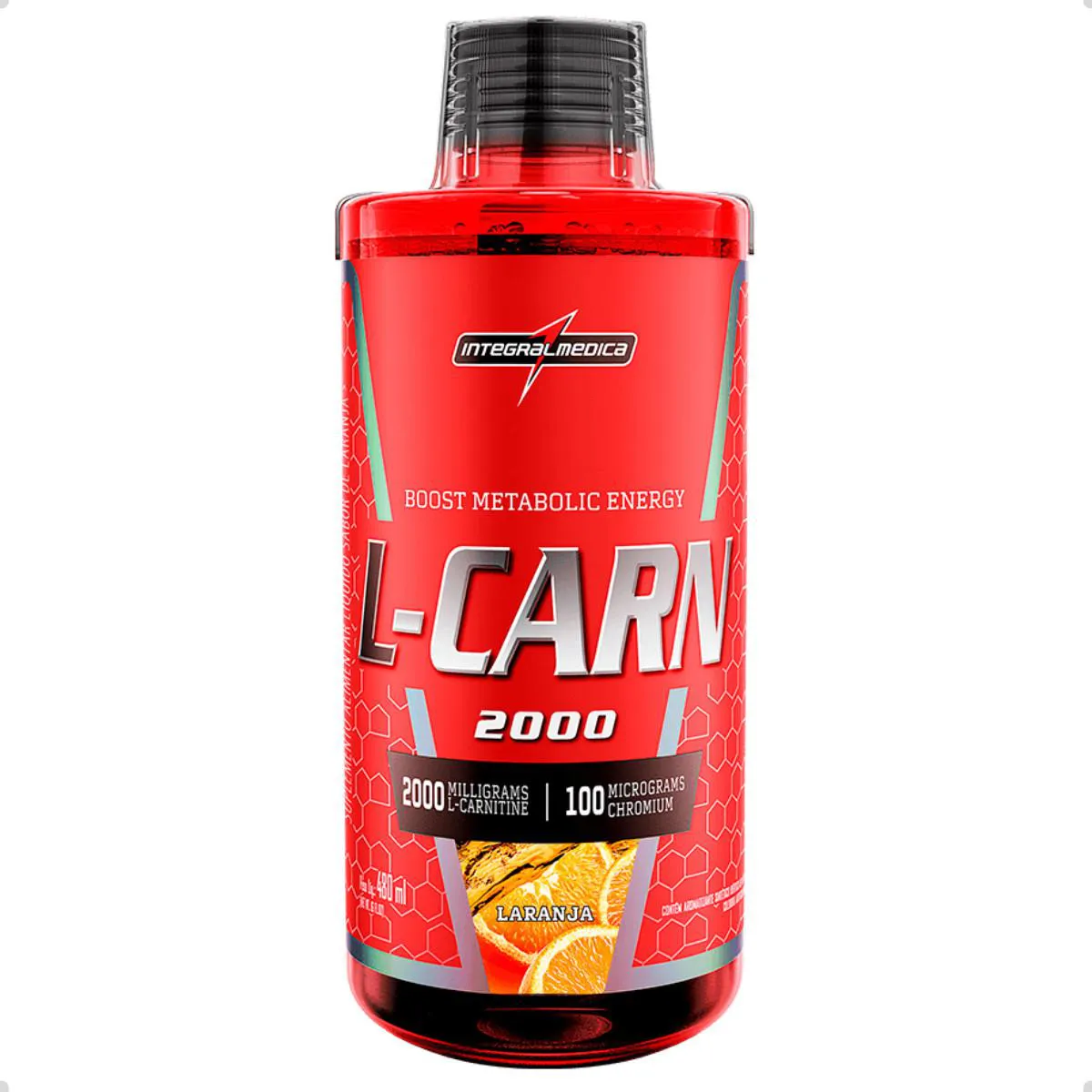 L CARNITINA 2000 L-CARN 480ML INTEGRALMEDICA Laranja