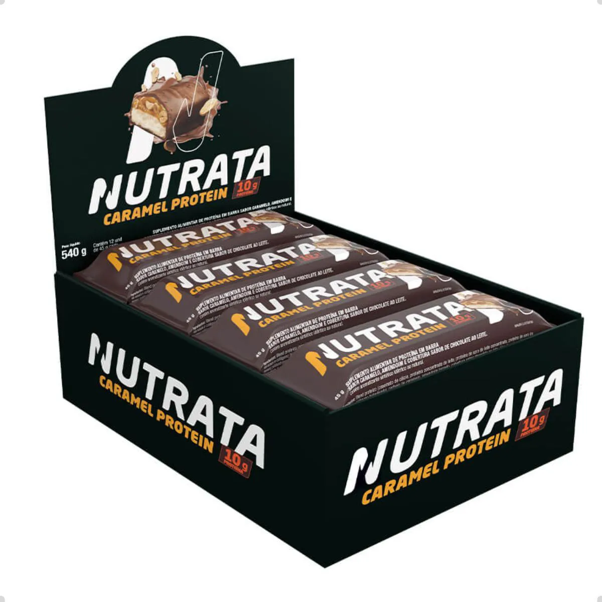 BARRA DE PROTEíNA 10G DE PROTEINA 45G 12 UNIDADES NUTRATA Caramelo
