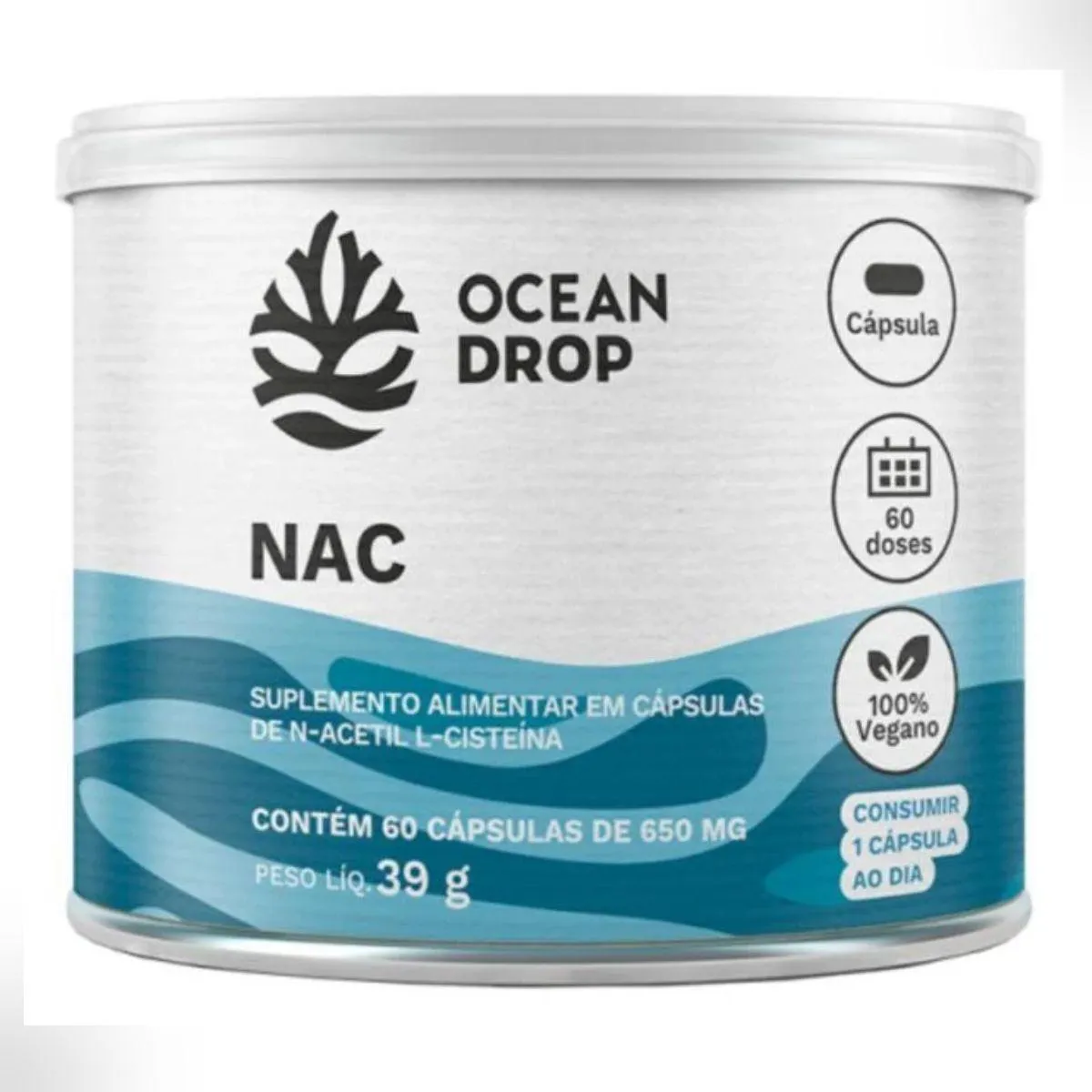 NAC 650MG VEGANO 60 CAPSULAS OCEAN DROP Natural