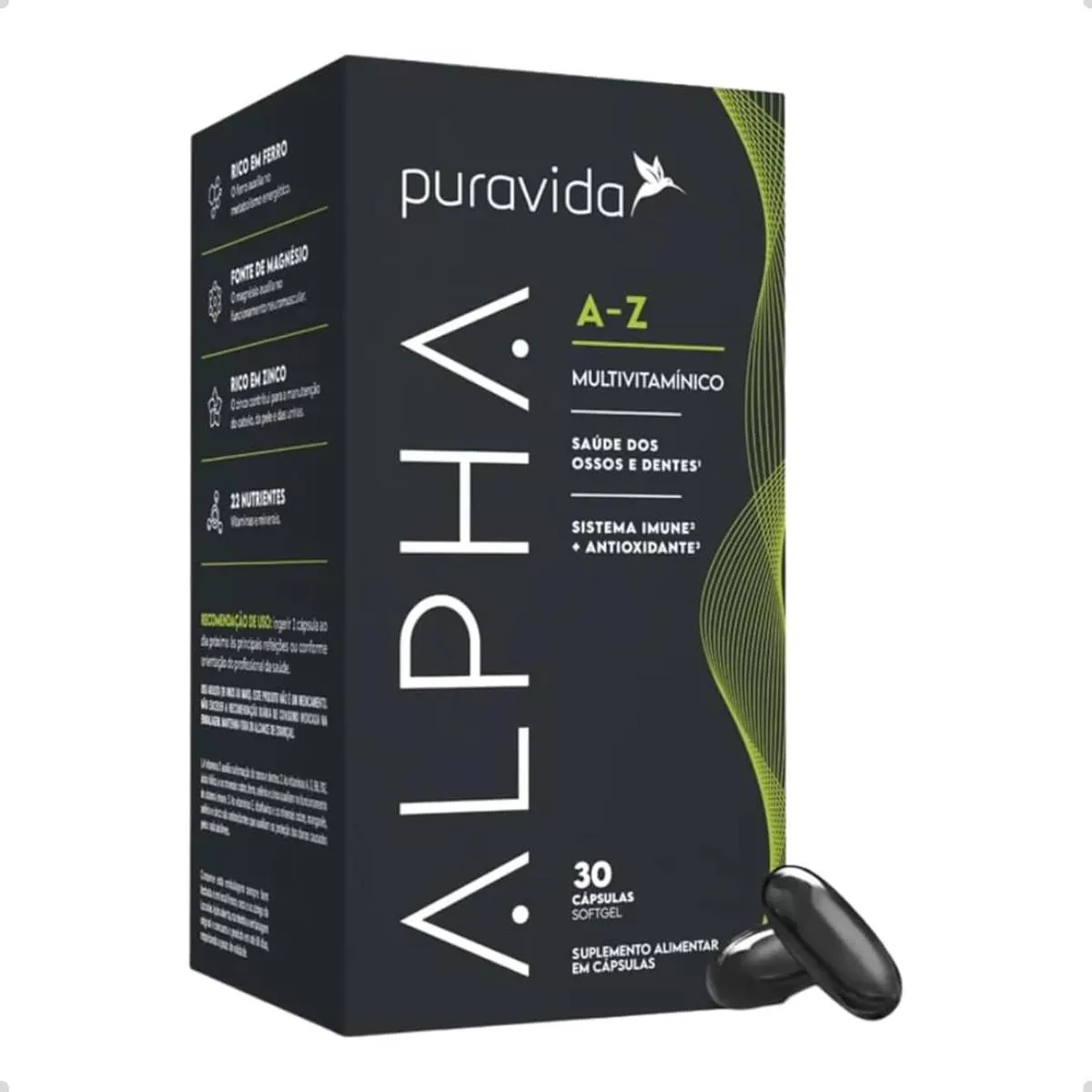 ALPHA A-Z MULTI VITAMINAS 30 CAPSULAS PURA VIDA Natural
