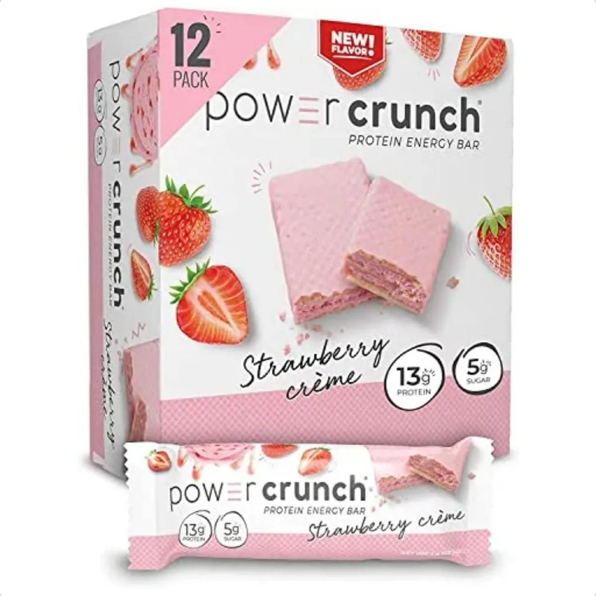 BARRA DE PROTEINA ENERGY BAR 480G 12 UNIDADES POWER CRUNCH Morango