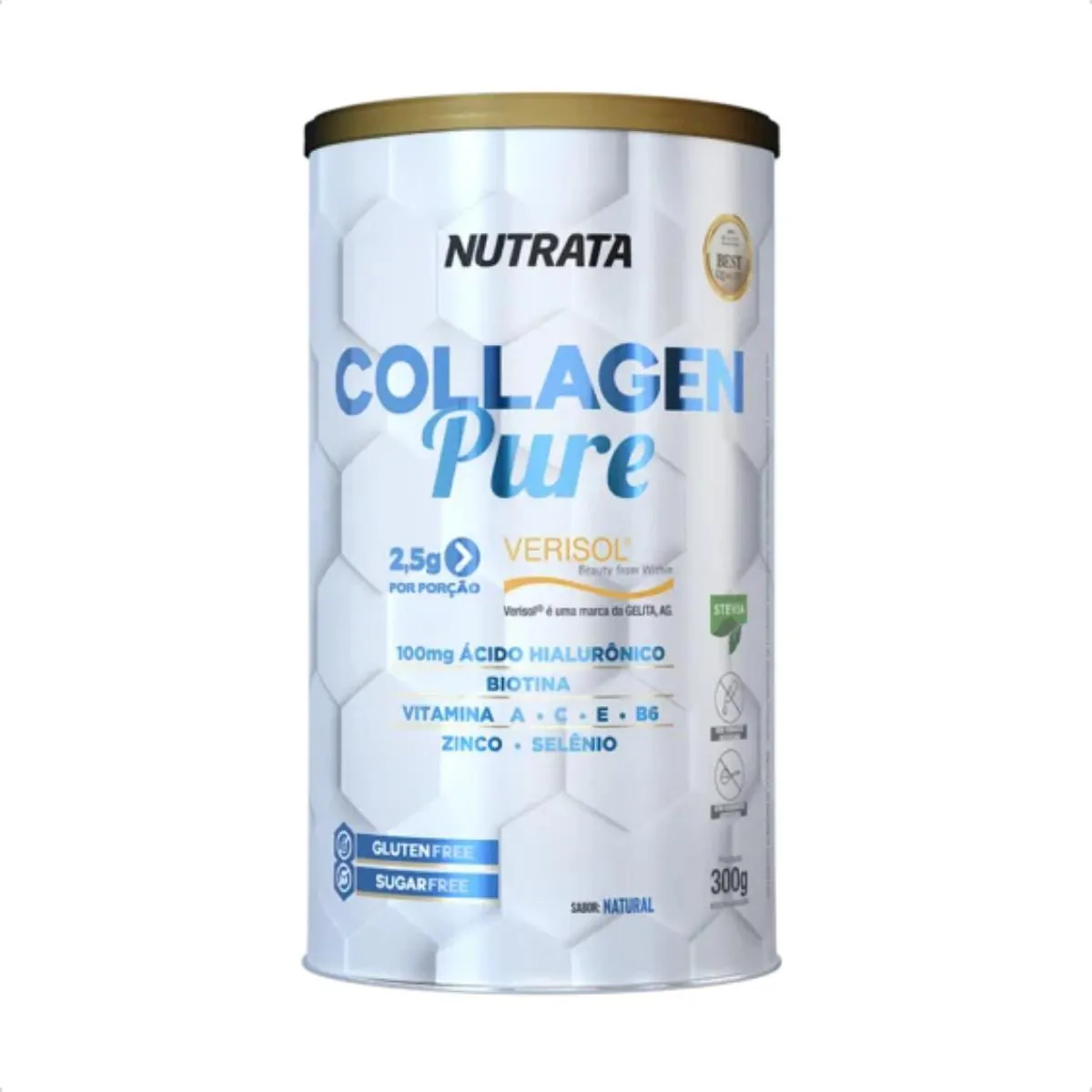 COLLAGEN PURE 2,5G VERISOL COM VITAMINAS 300G NUTRATA Natural