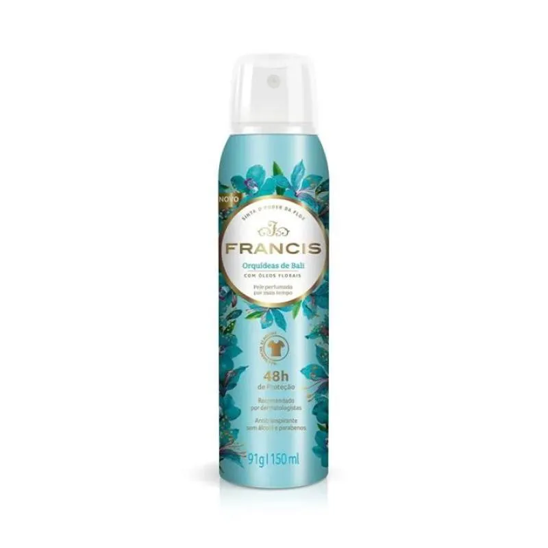 KIT C/2 UNIDADES DE DESODORANTE AEROSOL FRANCIS 150ML CLáSSICO AZUL