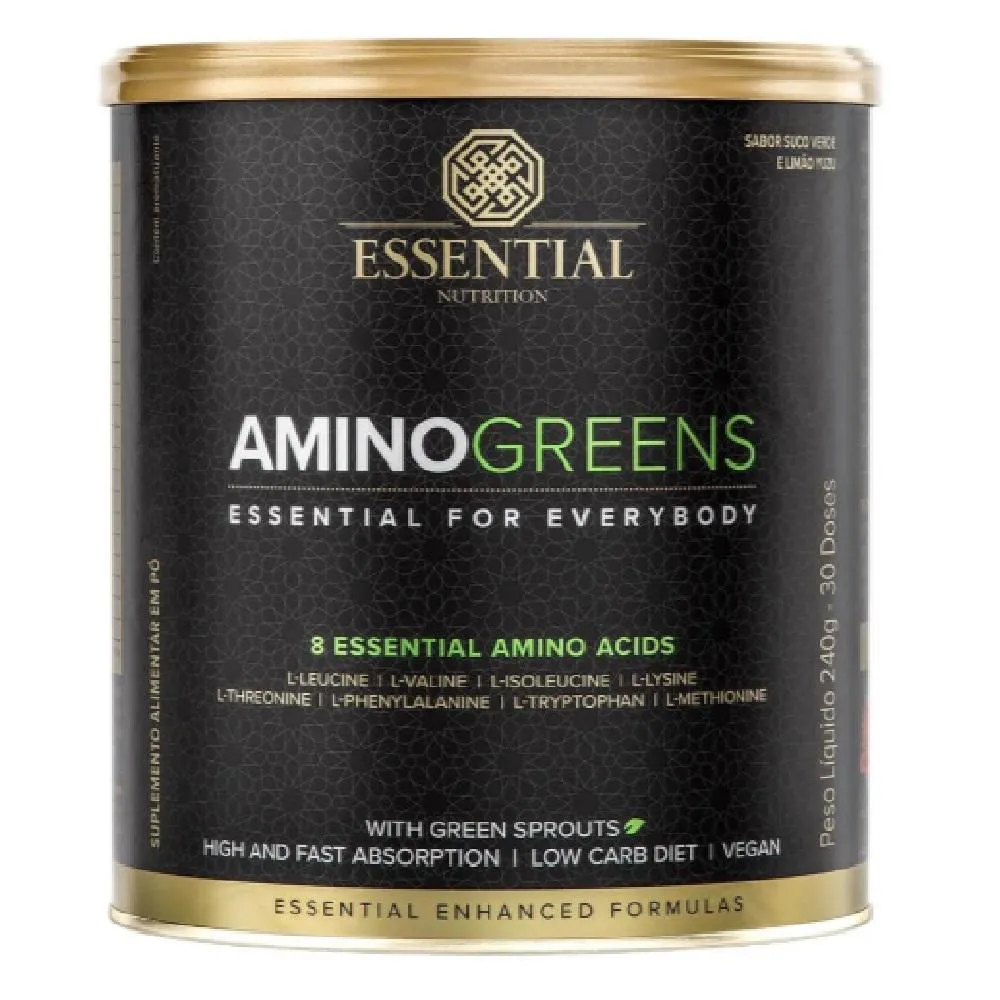 AMINOáCIDOS AMINO GREENS VEGANO 240G ESSENTIAL NUTRITION Suco Verde