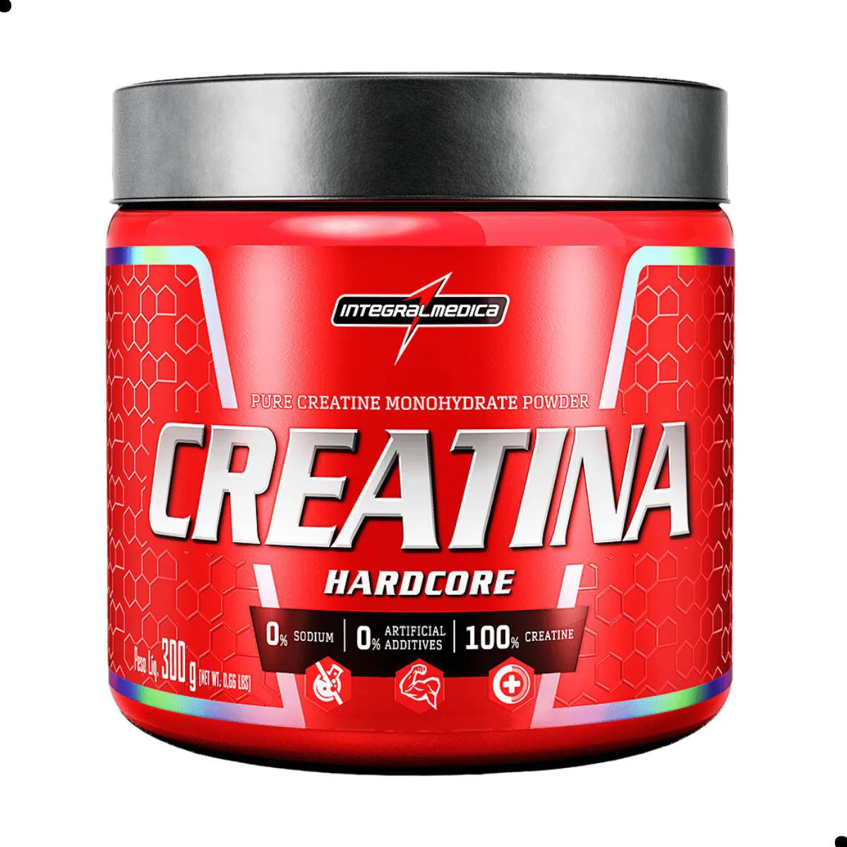 CREATINA HARDCORE MONOHIDRATADA 300G INTEGRALMEDICA SEM Sabor