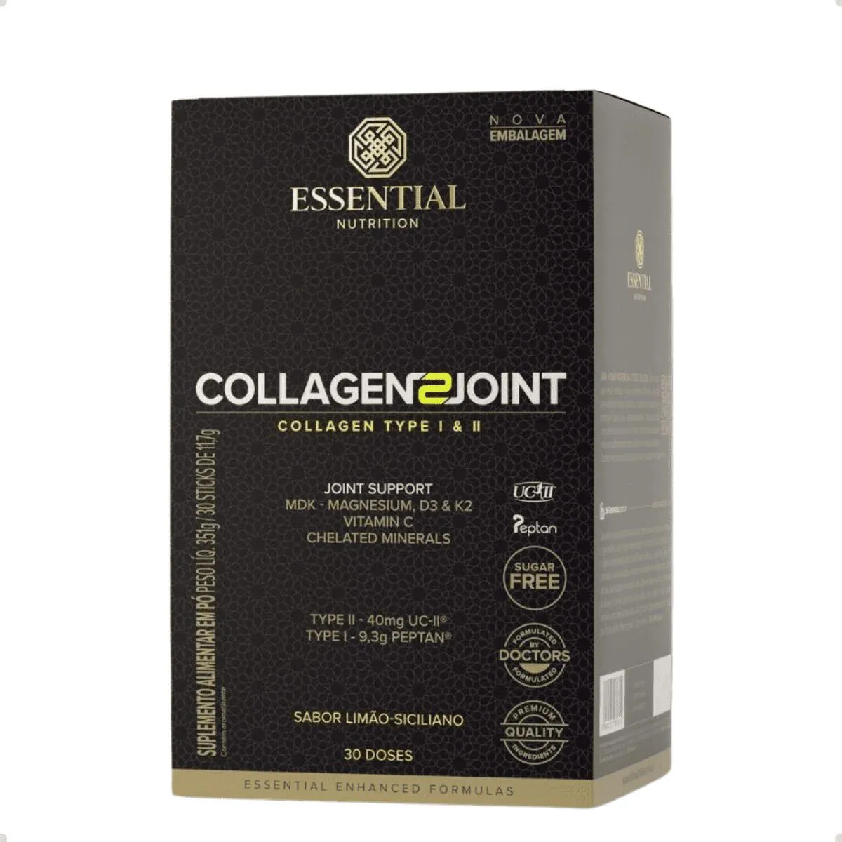 COLLAGEN 2 JOINT ARTICULAçõES 10G 30 UNIDADES 330G ESSENTIAL Limão