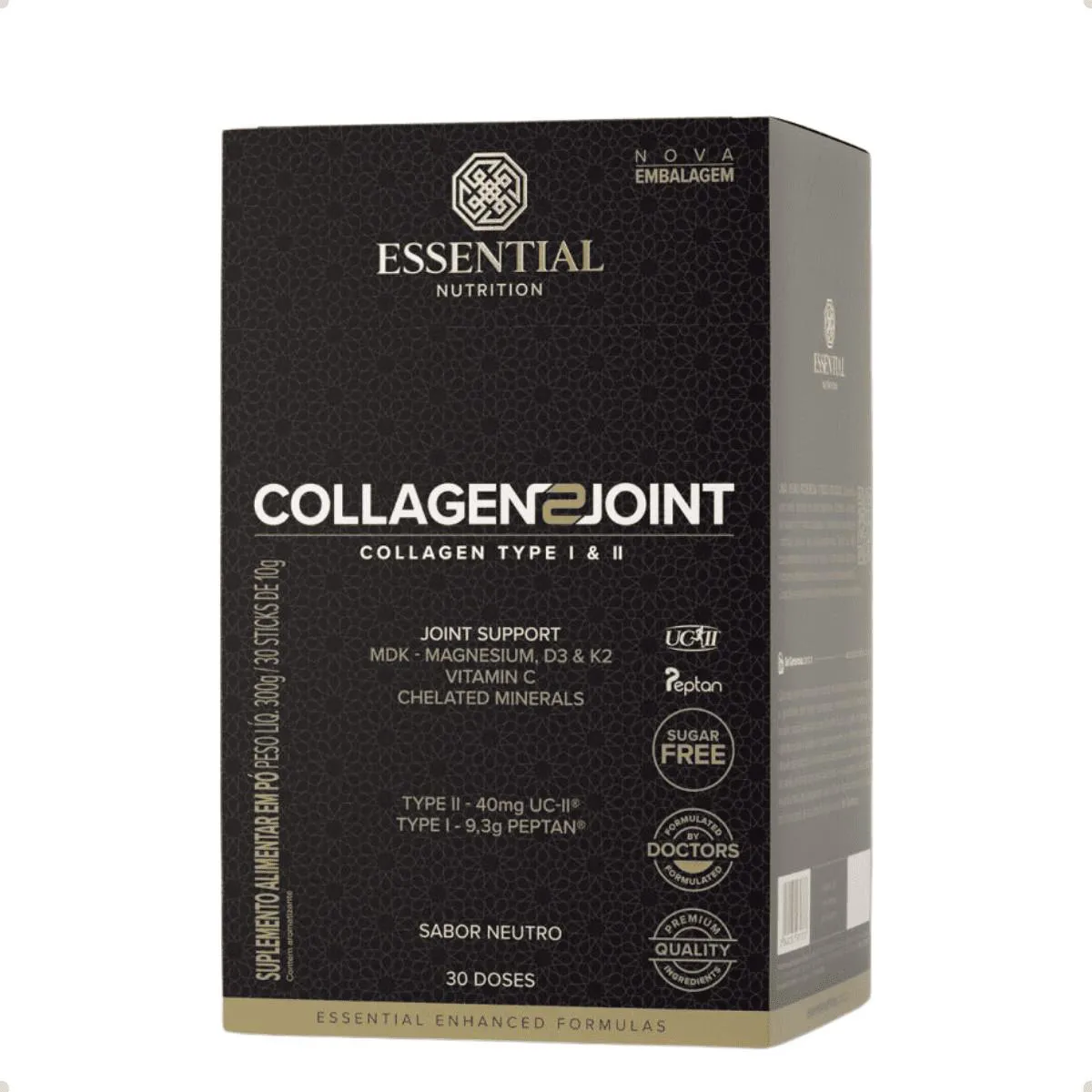 COLLAGEN 2 JOINT ARTICULAçõES 10G 30 UNIDADES 330G ESSENTIAL Natural