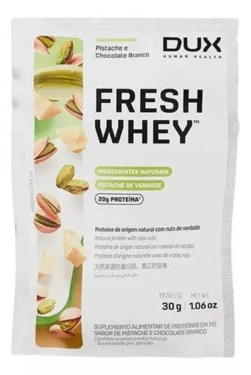 FRESH WHEY DUX PISTACHE E CHOCOLATE BRANCO SACHêS 31G