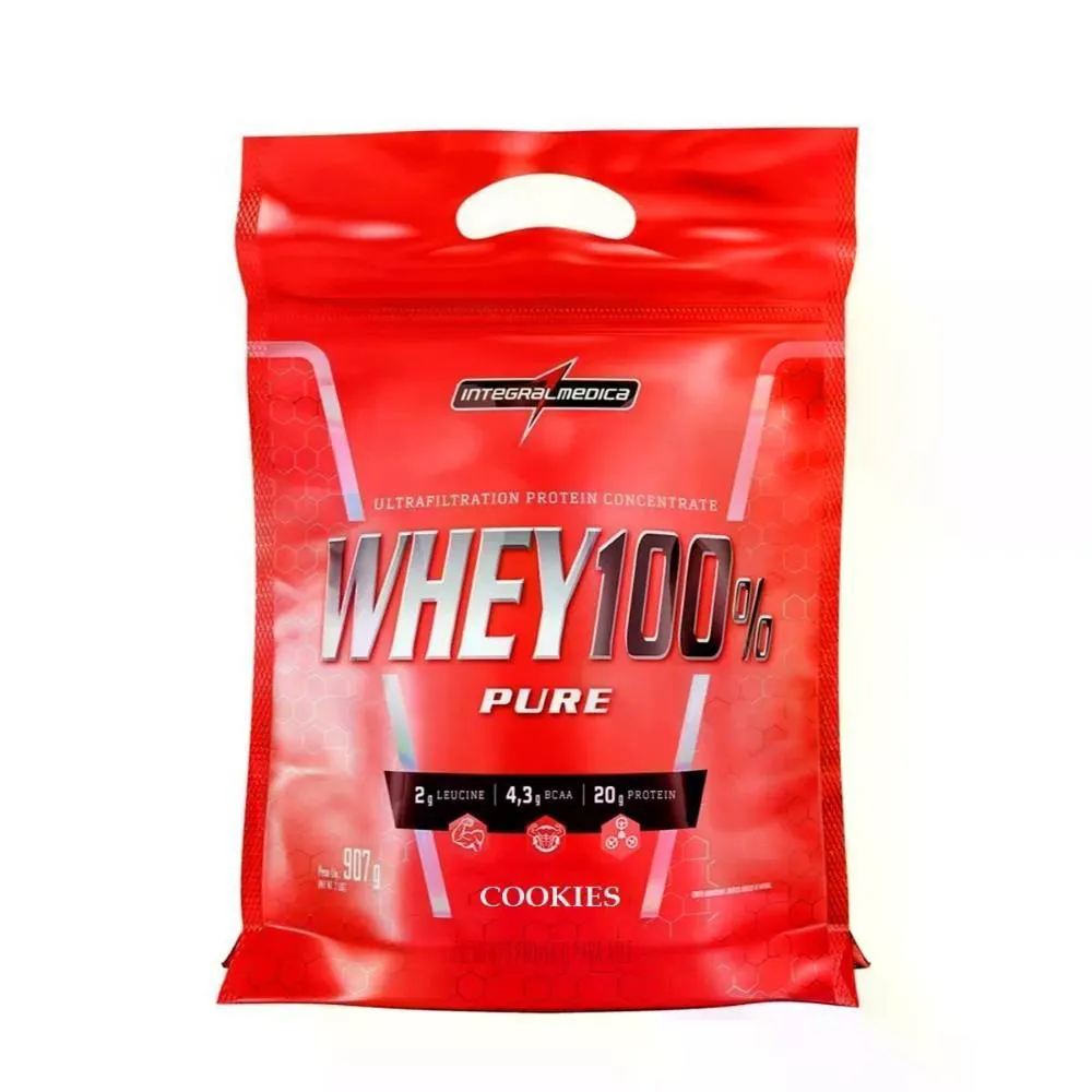 WHEY 100% PURE INTEGRALMEDICA COOKIES REFIL 907G