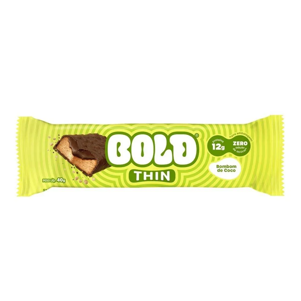 BOLD BAR THIN (40G) - VENCIMENTO 30/09/2025 - SABOR: BOMBOM DE COCO
