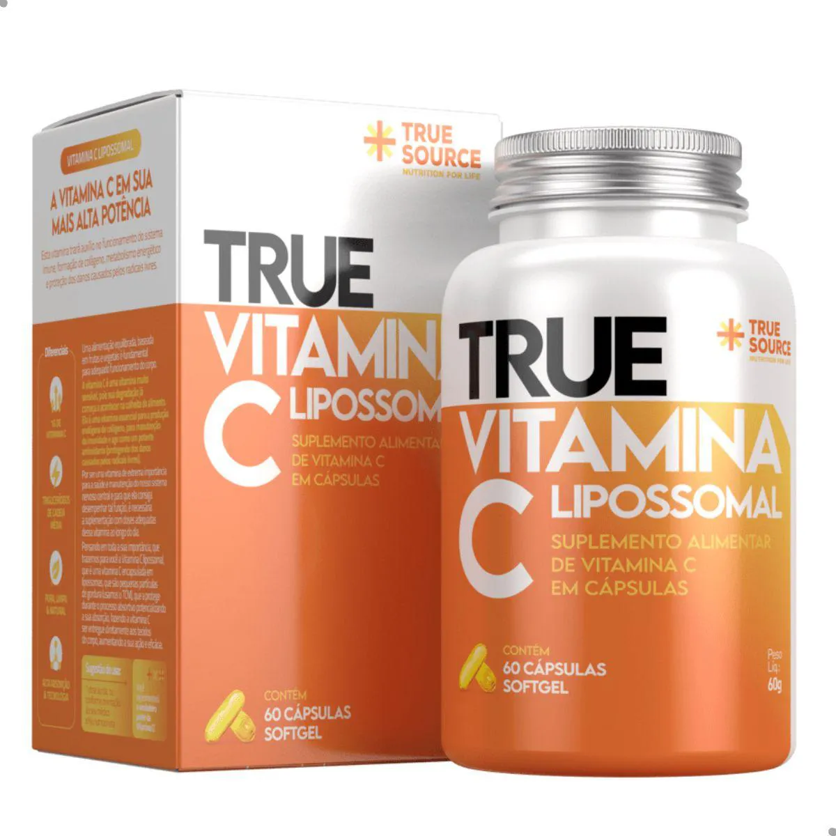 TRUE VITAMINA C LIPOSSOMAL 60 CáPSULAS SOFTGEL TRUE SOURCE Natural
