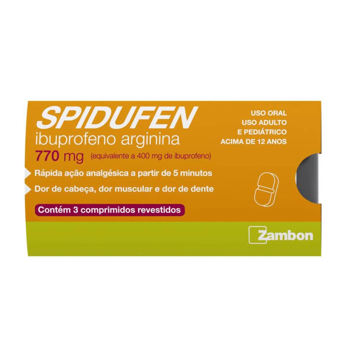 Spidufen® Ibuprofeno 770mg 3 Comprimidos