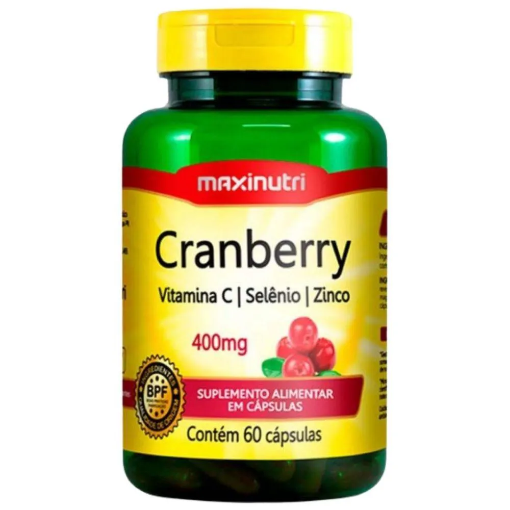 CRANBERRY + VITAMINA C E ZINCO 60 CáPSULAS - MAXINUTRI