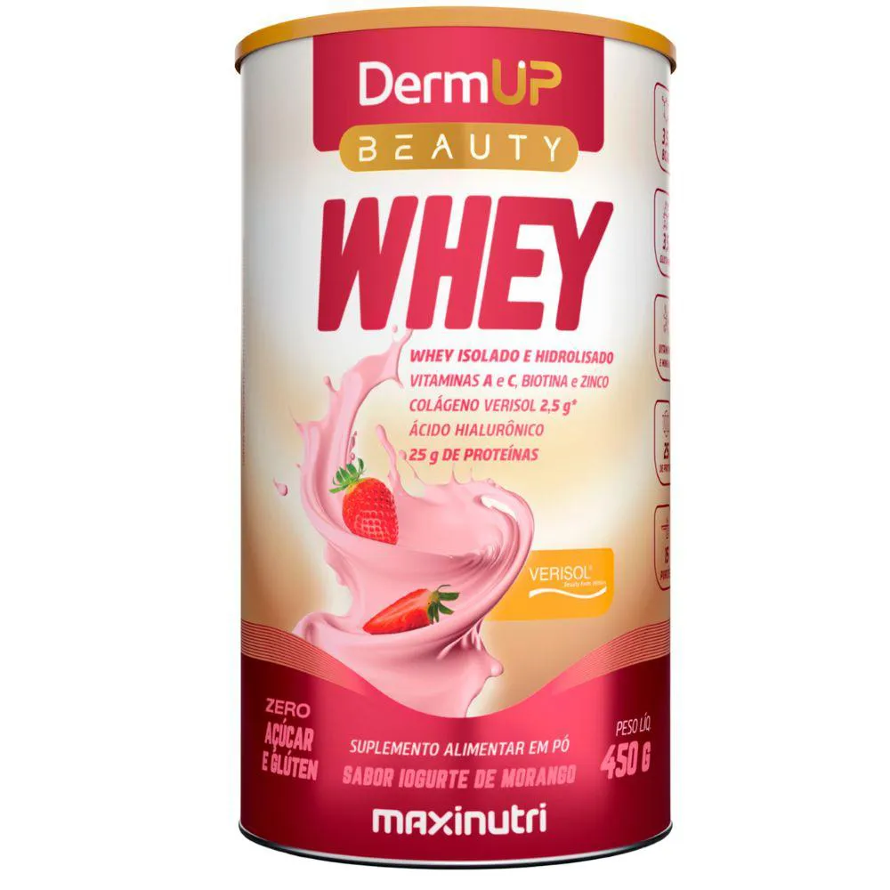 DERMUP BEAUTY WHEY 450G - MAXINUTRI Iogurte DE Morango