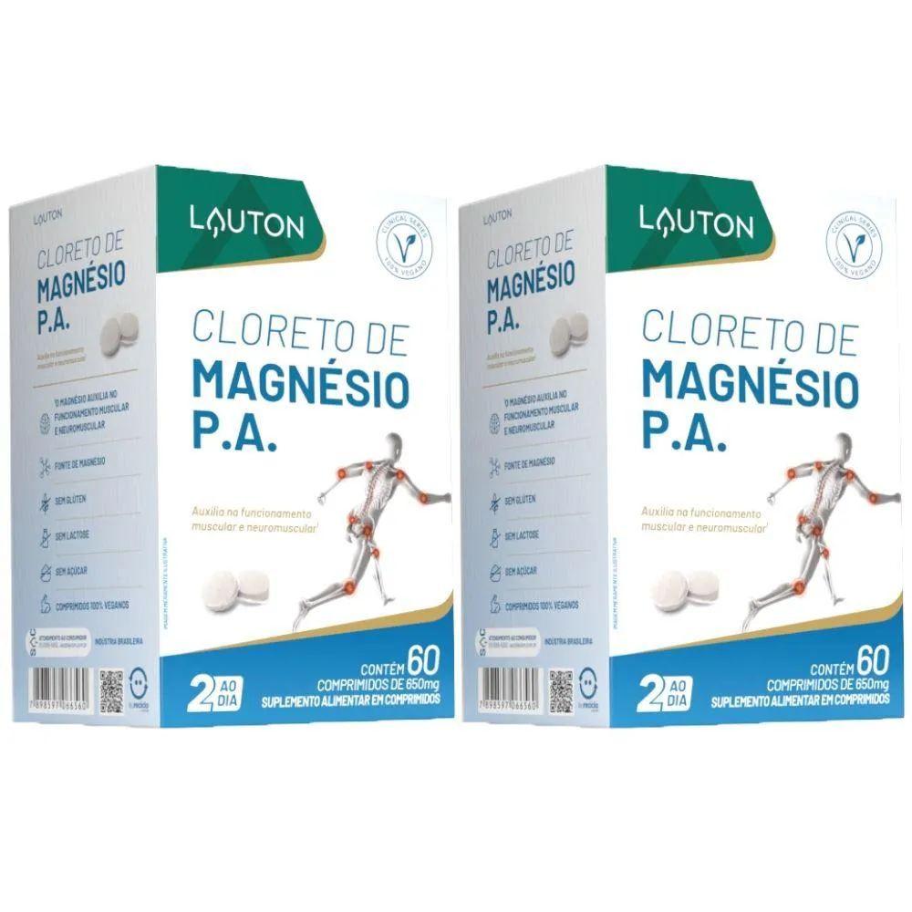KIT 2X CLORETO DE MAGNéSIO P.A 60 COMPRIMIDOS - LAUTON