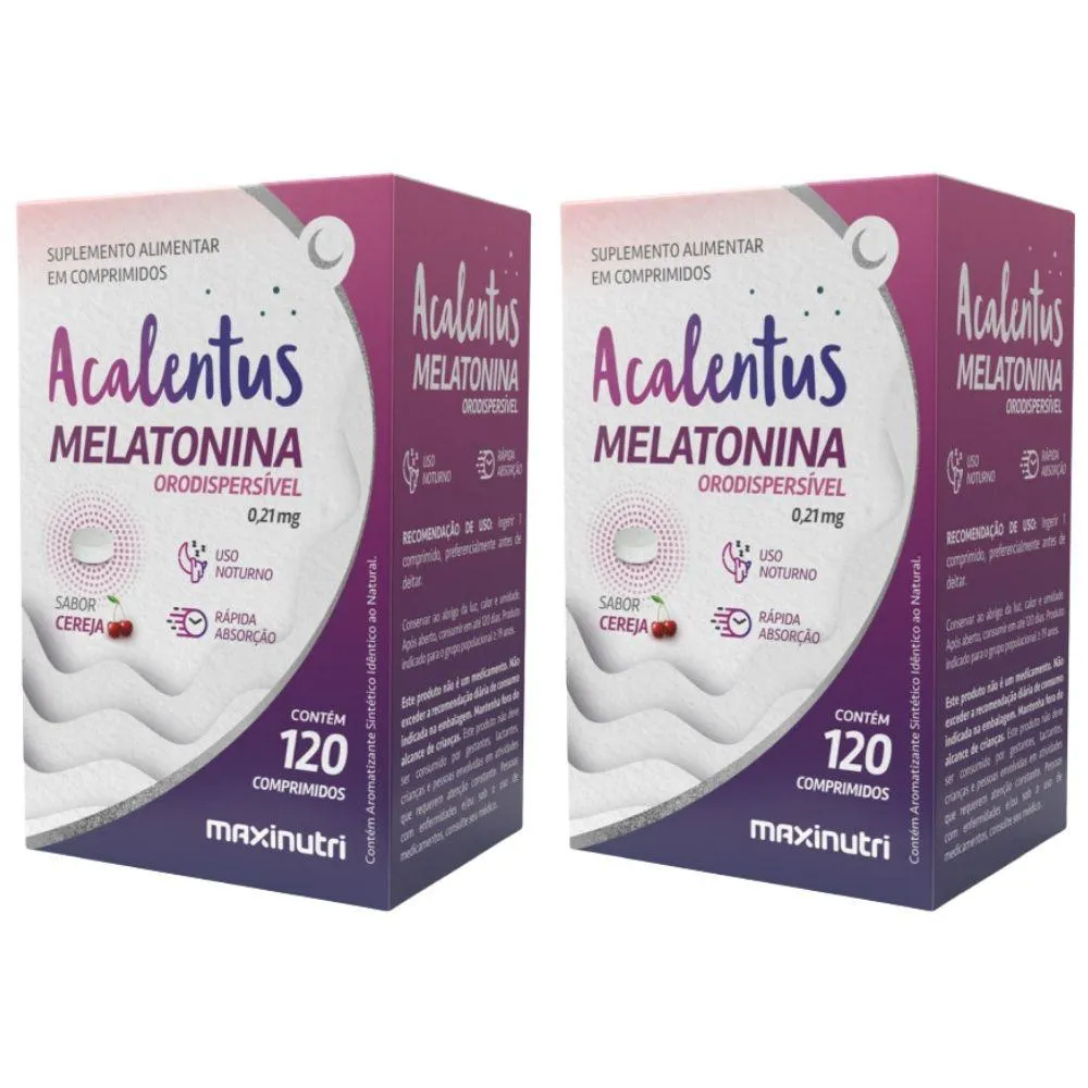 KIT 2X MELATONINA DE RáPIDA ABSORçãO ORODISPERSíVEL 120 COMPRIMIDOS - MAXINUTRI