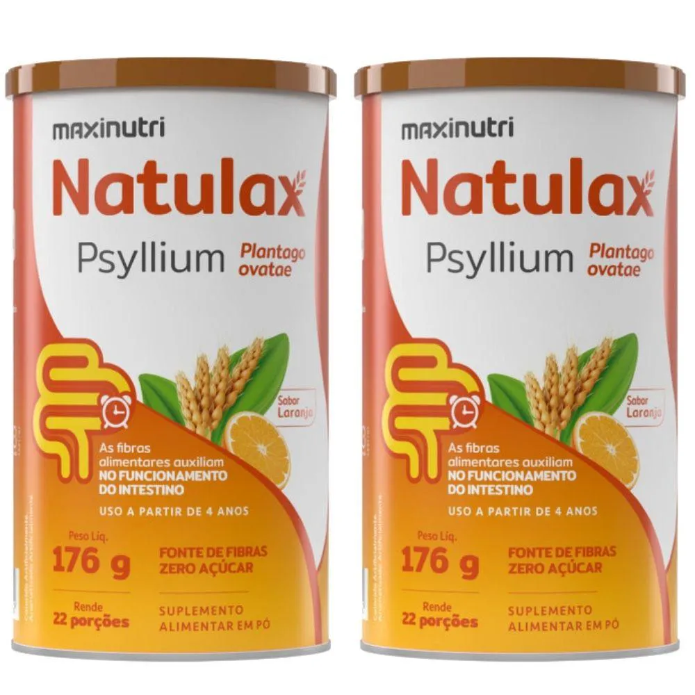 KIT 2X NATULAX PSYLLIUM 176G - MAXINUTRI Laranja