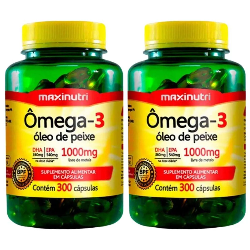 KIT 2X ÔMEGA 3 (ÓLEO DE PEIXE 1000MG) 120 CáPSULAS - MAXINUTRI