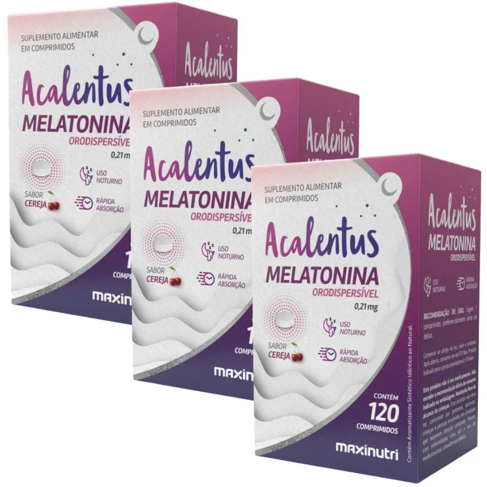 KIT 3X MELATONINA DE RáPIDA ABSORçãO ORODISPERSíVEL 120 COMPRIMIDOS - MAXINUTRI